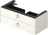 DURAVIT White Tulip Waschtischunterbau wandhängend 984 mm Nussbaum Taupe mit 2 Schubkästen