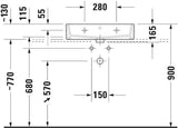 DURAVIT Vero Air Waschtisch 600 mm ohne Überlauf, mit Hahnlochbank, weiß