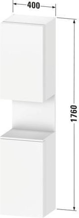 DURAVIT Qatego Hochschrank 400 mm Eiche Schwarz Matt – 2 Türen, Soft-Close, Tip-on
