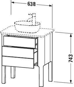 DURAVIT Luv Waschtischunterbau bodenstehend 743x688x450mm Weiß Seidenmatt 1 Auszug