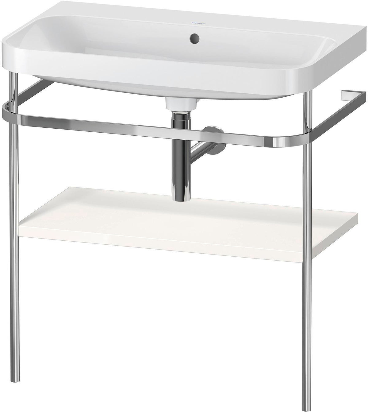DURAVIT Happy D.2 c-shaped Waschtisch-Set 775 mm mit Metallkonsole, taupe seidenmatt