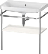 DURAVIT Happy D.2 c-shaped Waschtisch-Set 775 mm mit Metallkonsole, taupe seidenmatt