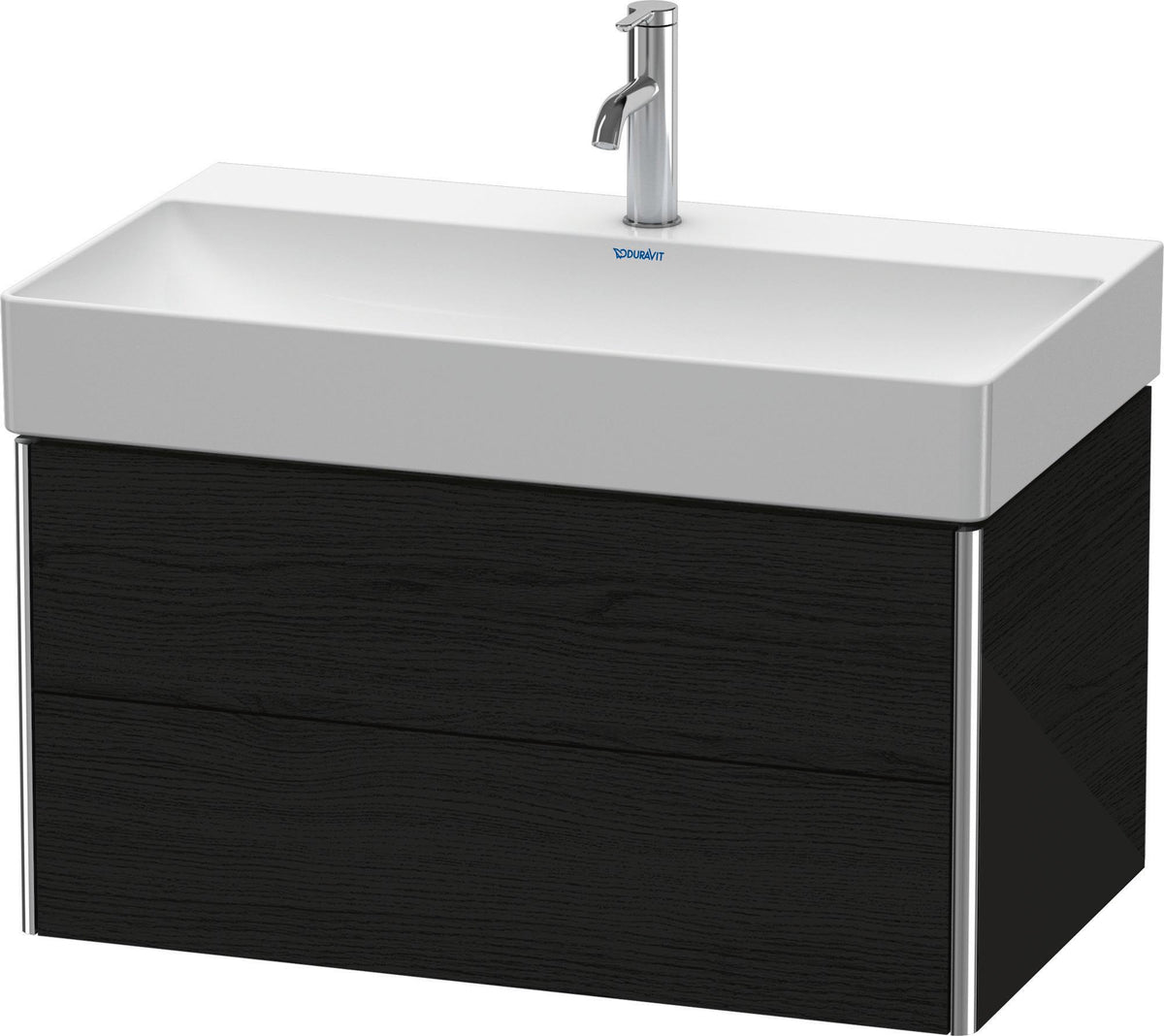 Duravit XSquare Waschtischunterbau Eiche Schwarz 784 mm mit 2 Schubkästen und Tip-On-Technik