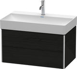 Duravit XSquare Waschtischunterbau Eiche Schwarz 784 mm mit 2 Schubkästen und Tip-On-Technik
