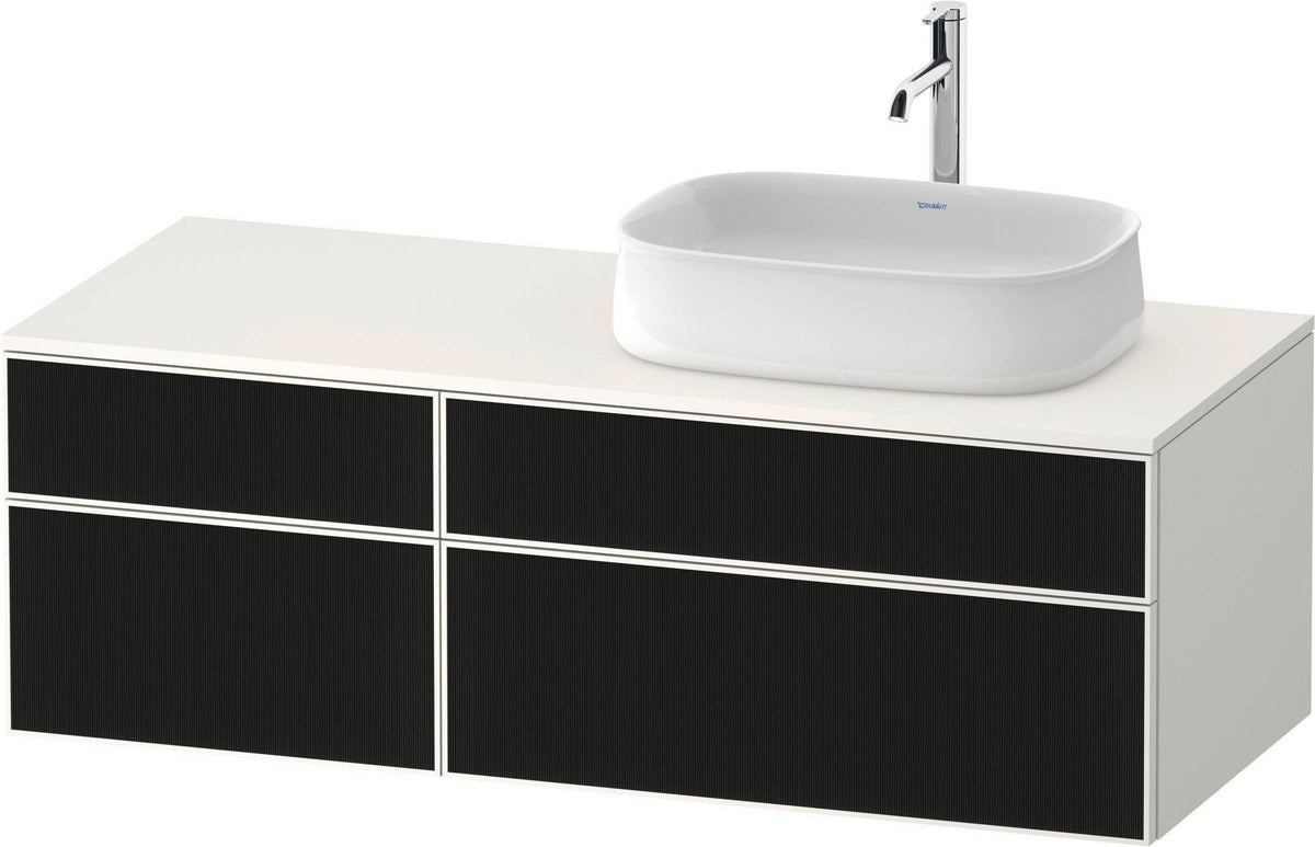 DURAVIT Zencha Konsolenwaschtischunterbau 1300 mm Eiche Anthrazit mit 2 Auszügen und Tip-on-Technik