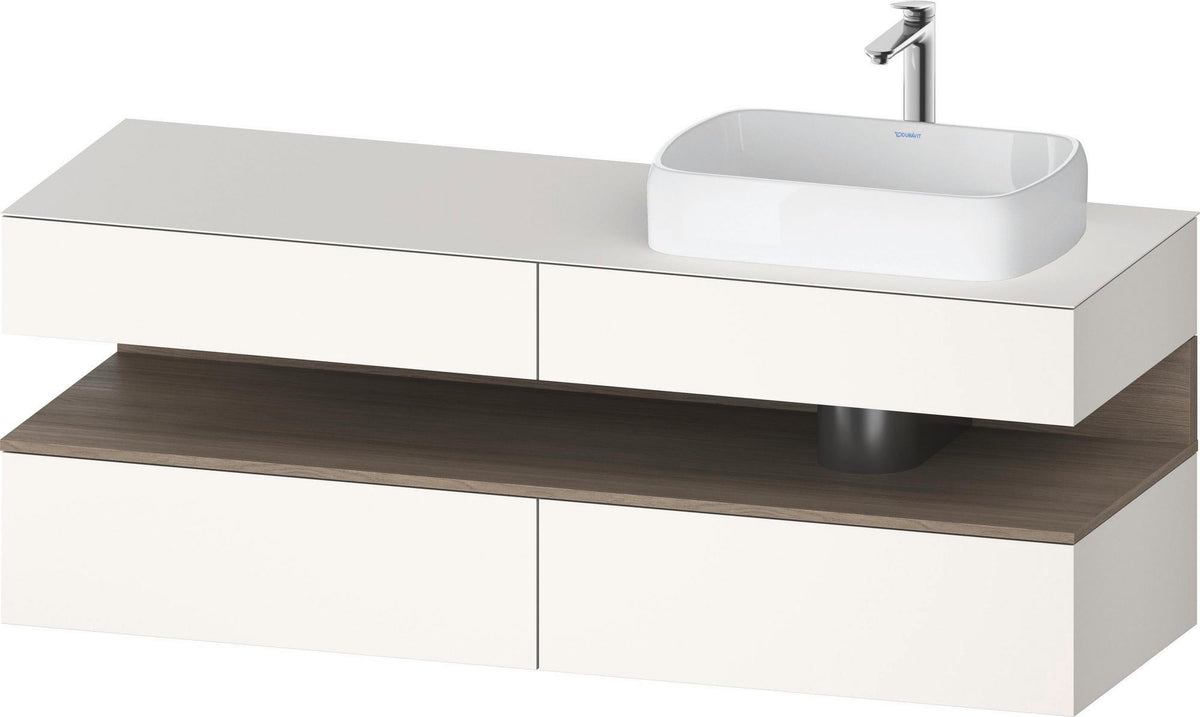 DURAVIT Qatego Konsole-Waschtischunterbau 1600 mm Weiß Matt mit Eiche Terra Nische
