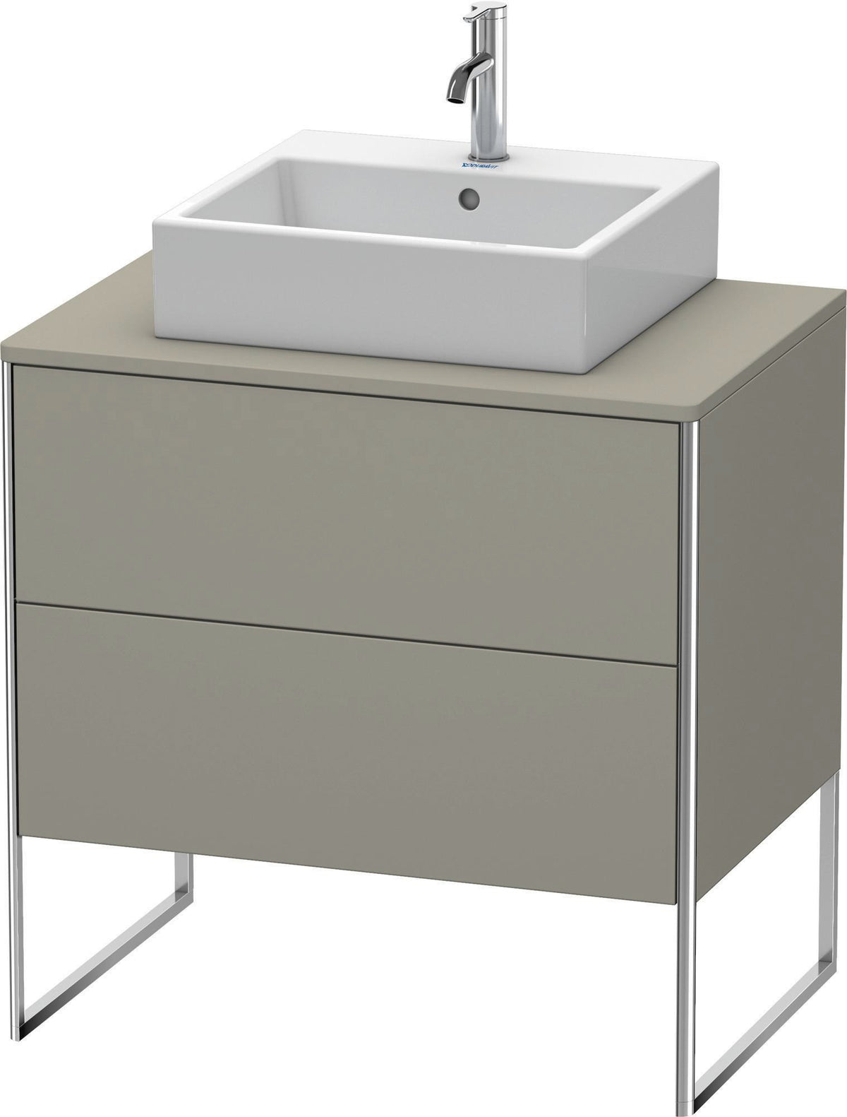 Duravit XSquare Waschtischunterbau bodenstehend 800 mm Flannel Grey Hochglanz mit 2 Auszügen
