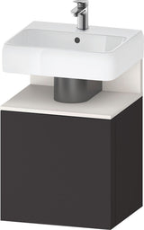 DURAVIT Qatego Waschtischunterbau 490 mm wandhängend, 1 Tür links, Weiß Matt mit Eiche Schwarz Nische