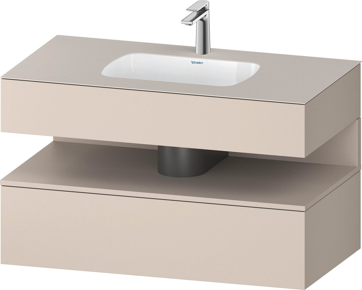 DURAVIT Qatego Einbauwaschtisch mit Konsolenwaschtischunterbau 1000 mm, 1 Auszug, antibakteriell