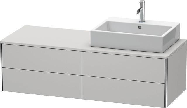 Duravit XSquare Waschtischunterbau 1400 mm mit Schubkasten, Becken rechts, s-matt