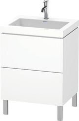 Duravit L-Cube Waschtischset 600x480mm mit Vero Air Möbelwaschtisch, 2 Auszüge, ohne Überlauf, taupe s-matt