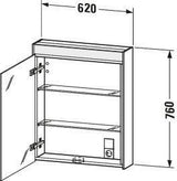 DURAVIT Brioso Spiegelschrank 700 mm betongrau matt mit LED-Beleuchtung und Steckdose