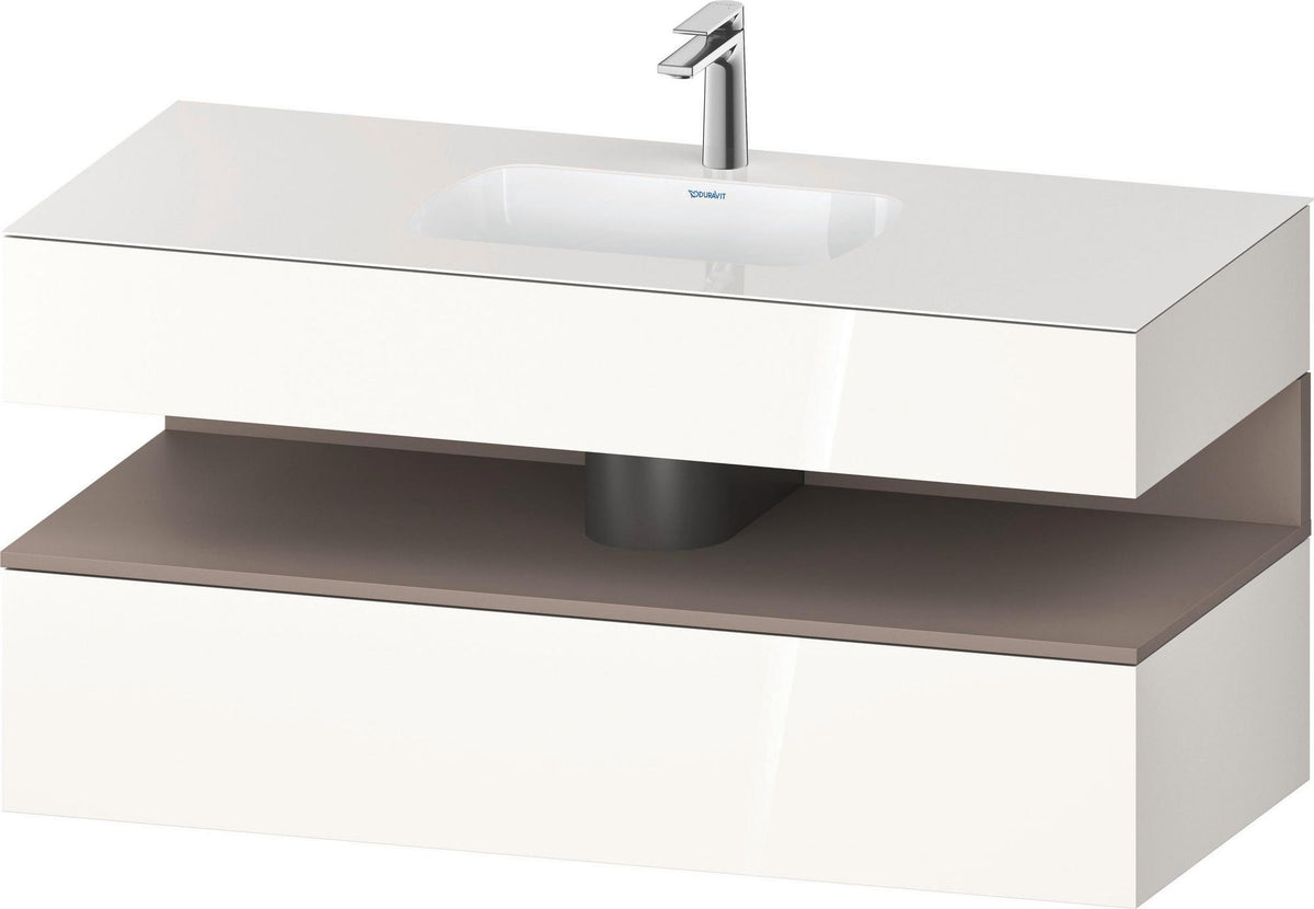 DURAVIT Qatego Studio F. A. Porsche Einbauwaschtisch mit Konsolenwaschtischunterbau 1200 mm Weiß Matt