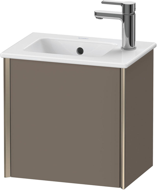 Duravit XViu Waschtischunterbau wandhängend 410 mm, 1 Tür links, flannel grey seidenmatt