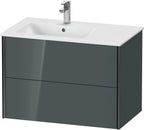 dolomiti grey hochglanz / Mitteldichte Faserplatte (MDF) / 2Schubk.,schwarz matt/dolom.grey