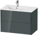 Duravit XViu Waschtischunterbau 810 mm wandhängend mit 2 Schubkästen, weiß matt, für Waschtisch links