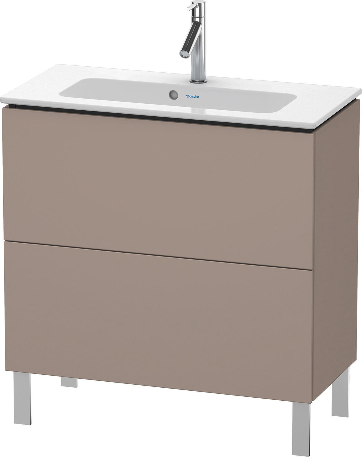 Duravit L-Cube Waschtischunterbau 820 mm, 2 Auszüge, bodenstehend, Weiß Matt