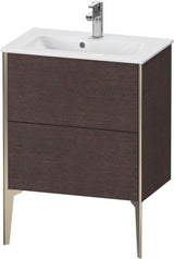Duravit XViu Waschtischunterbau bodenstehend 610 mm, 2 Auszüge, champagner matt/weiß matt