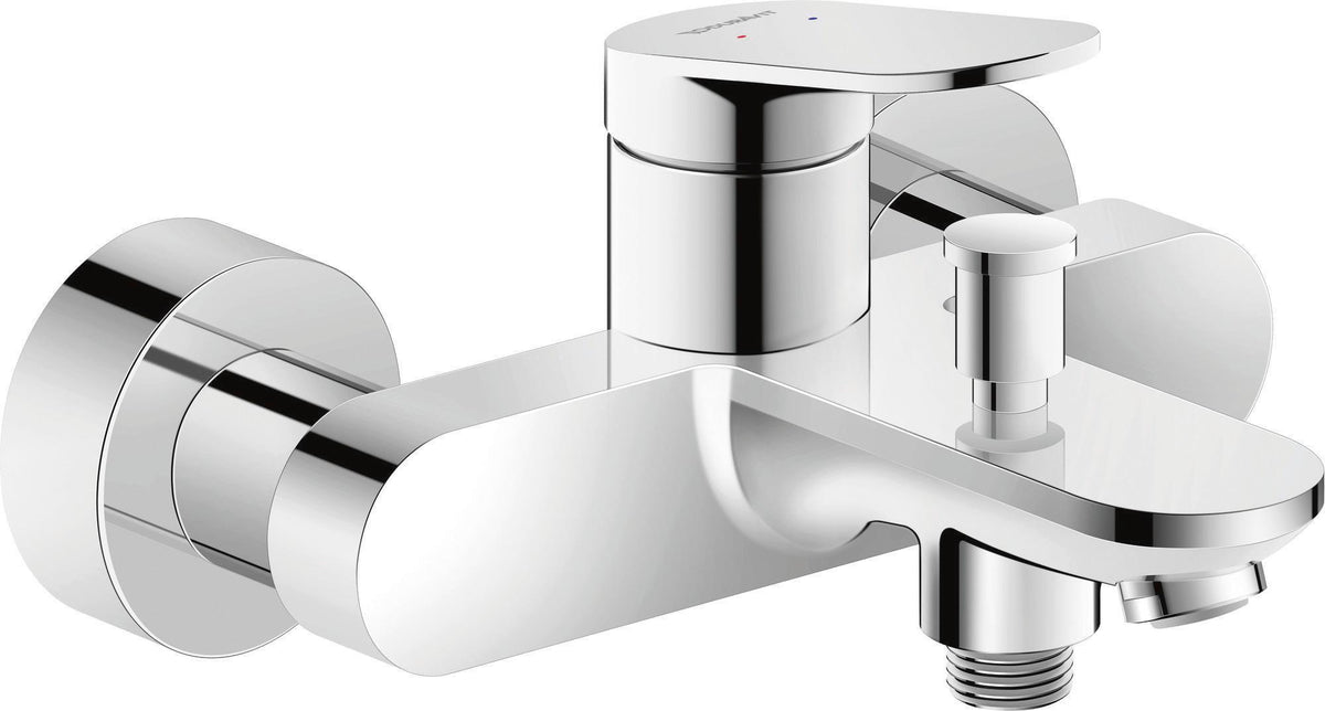 Duravit Wave Einhebel-Wannenmischer Aufputz mit Keramikmischsystem und Umsteller, Chrom