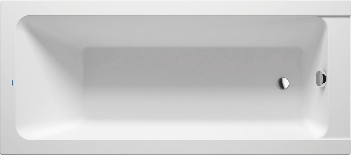 DURAVIT D-Code Einbau-Badewanne 1700x750 mm Weiß mit Überlauf und 1 Rückenschräge