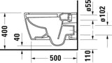 DURAVIT Wand-WC ME by Starck 570 mm HygieneFlush spülrandlos weiß