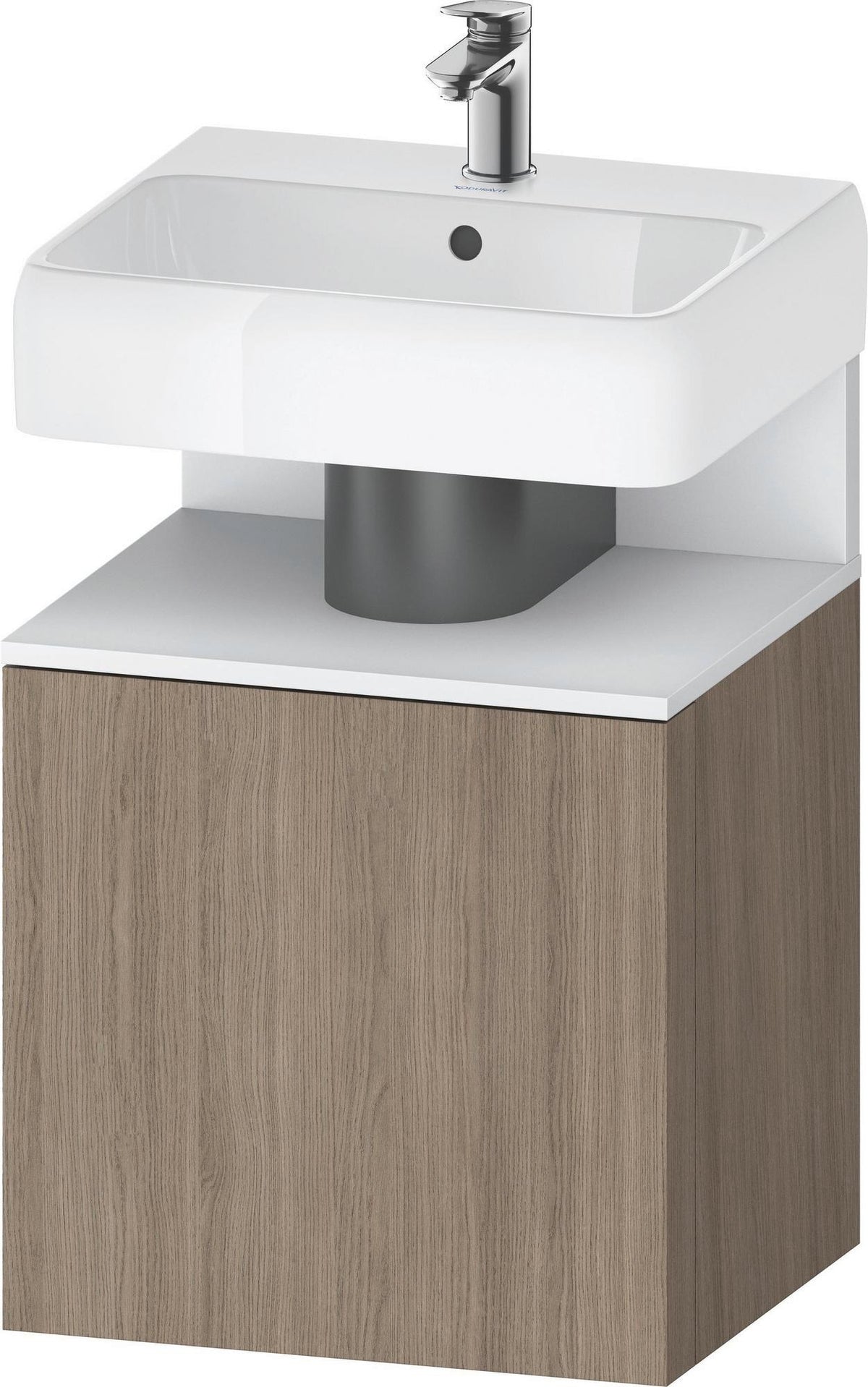 DURAVIT Qatego Waschtischunterbau 490 mm Eiche Terra Matt, wandhängend, 1 Tür links, Tip-On