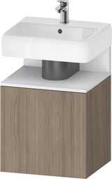 DURAVIT Qatego Waschtischunterbau 490 mm Eiche Terra Matt, wandhängend, 1 Tür links, Tip-On