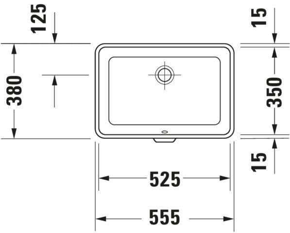 DURAVIT Einbauwaschtisch 2nd floor 525 mm EB mit Überlauf, ohne Hahnloch, weiß – Design Classics