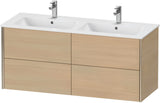 Duravit XViu Waschtischunterbau wandhängend 1280 mm, 4 Schubkästen, champagner matt/weiß matt