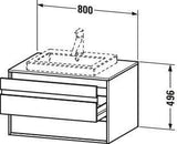 DURAVIT Ketho Waschtischunterbau 800 mm wandhängend, 2 Schubkästen, weiß matt