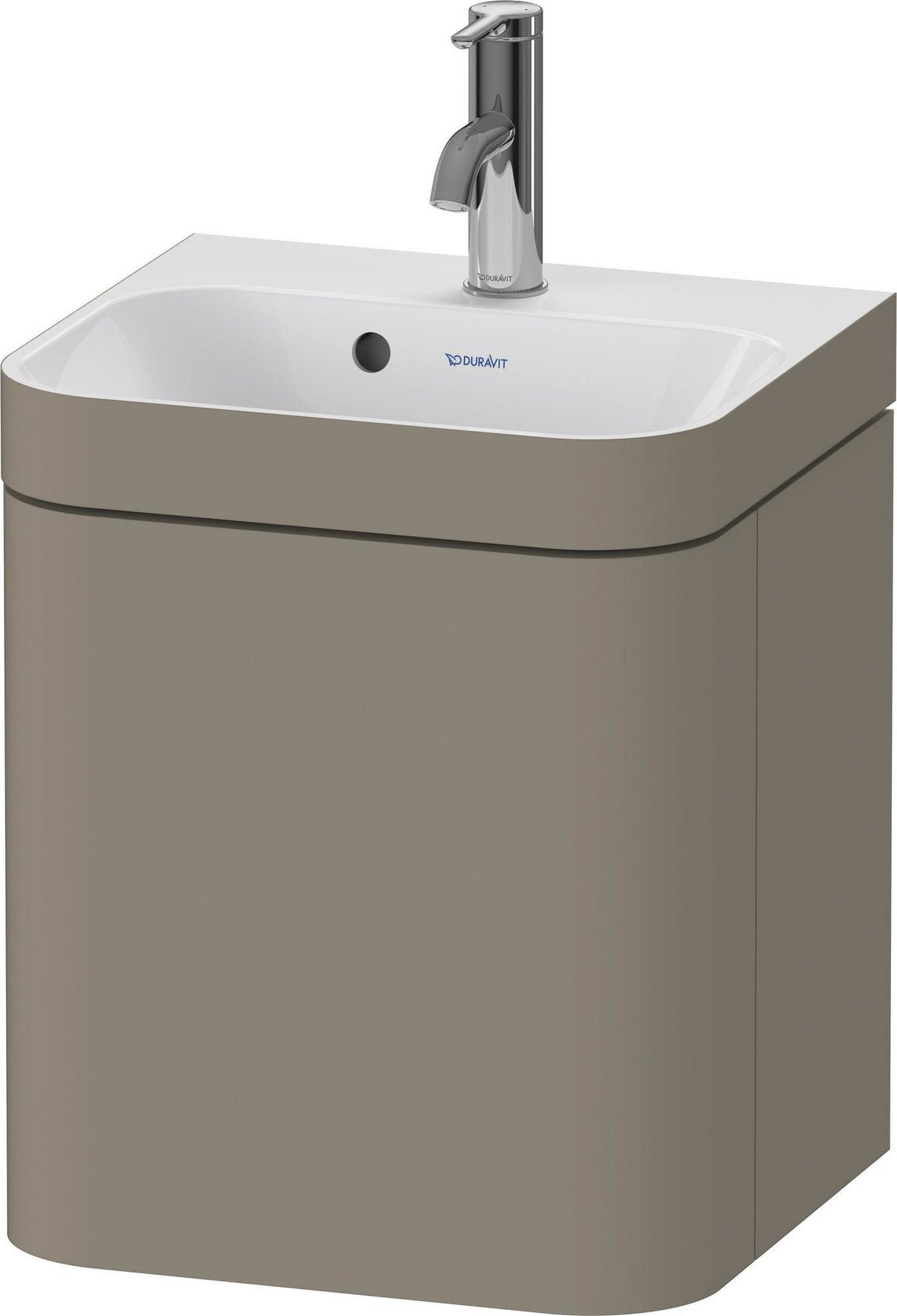 Duravit Happy D.2 c-bonded Waschtischset 400x360x480 mm mit MWT, 1 Tür rechts, Taupe
