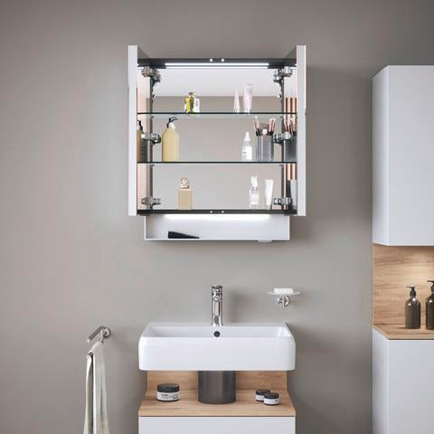 DURAVIT Qatego Waschtisch 600 mm mit Hahnlochbank und Überlauf in Weiß mit HygieneGlaze