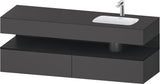 DURAVIT Qatego Einbauwaschtisch mit Konsolenwaschtischunterbau 1600 mm Weiß Matt