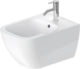 DURAVIT Wand-Bidet Happy D.2 540 mm Anthrazit Matt mit Überlauf und 1 Hahnloch