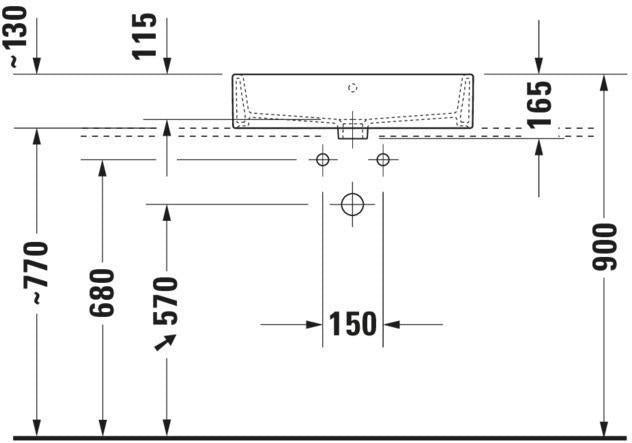 DURAVIT Aufsatzbecken Vero Air 600 mm mit Überlauf, Hahnlochbank und geschliffener Oberfläche in Weiß