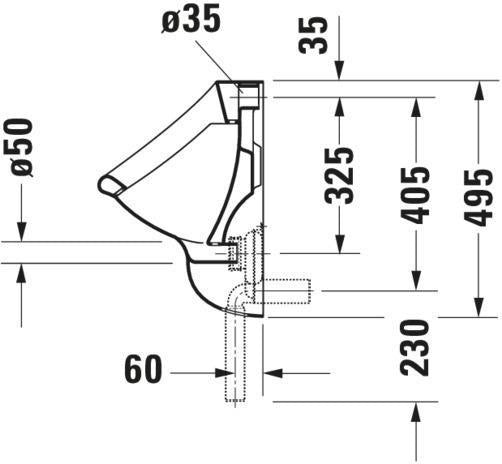 DURAVIT Urinal Katja Universal – Zulauf oben, absaugend, ohne Deckel, weiß