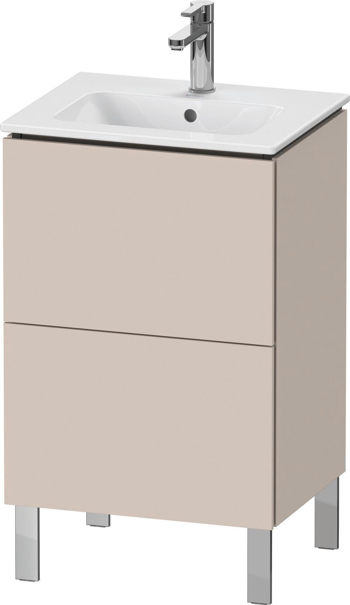 Duravit L-Cube Waschtischunterbau bodenstehend, 2 Auszüge, Weiß Matt, 520 mm
