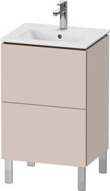 Duravit L-Cube Waschtischunterbau bodenstehend, 2 Auszüge, Weiß Matt, 520 mm