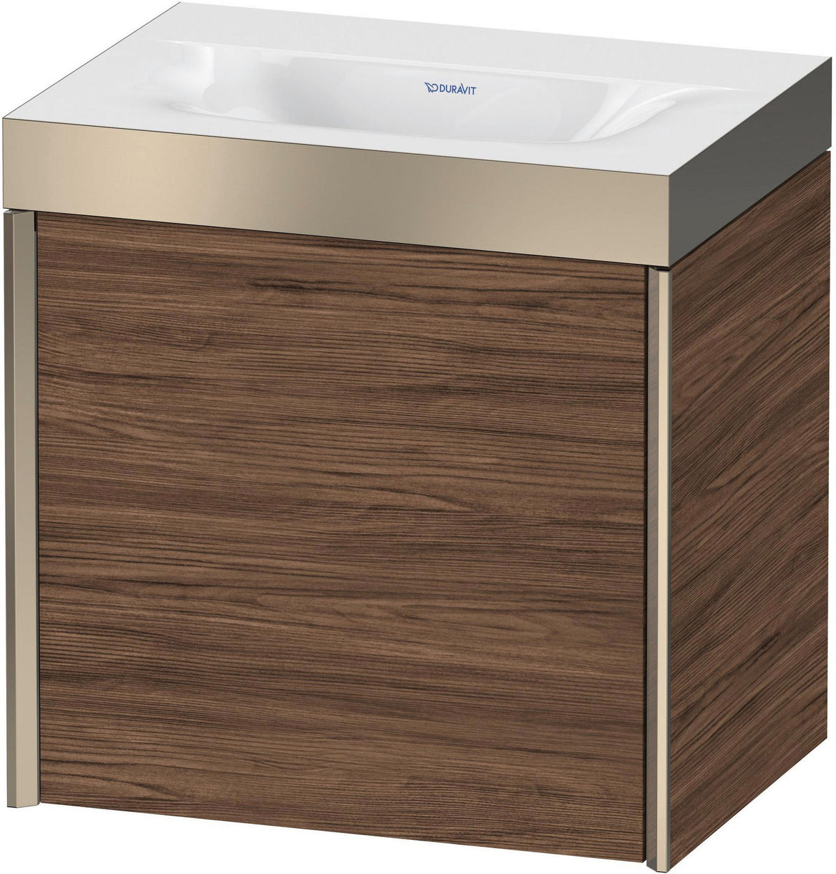DURAVIT XViu Waschtischunterbau 460 mm, 1 Tür, champagner matt/nussbaum gebürstet, wandhängend
