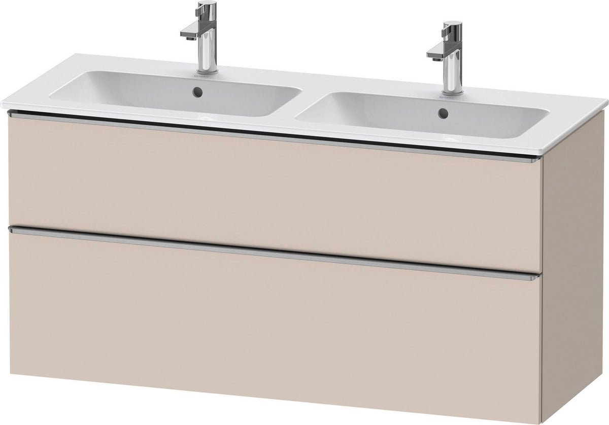 Duravit D-Neo Waschtischunterbau 1280 mm betongrau matt – wandhängend, 1 Auszug, Bronze Griff