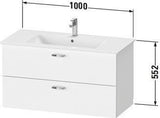 Duravit XBase Waschtischunterbau wandhängend 600 mm, 2 Schubkästen, weiß matt, Soft-Close