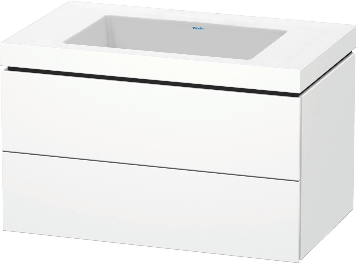 DURAVIT L-Cube c-bonded Waschtischset 800 mm mit Vero Air, 2 Schubkästen, Weiß Matt