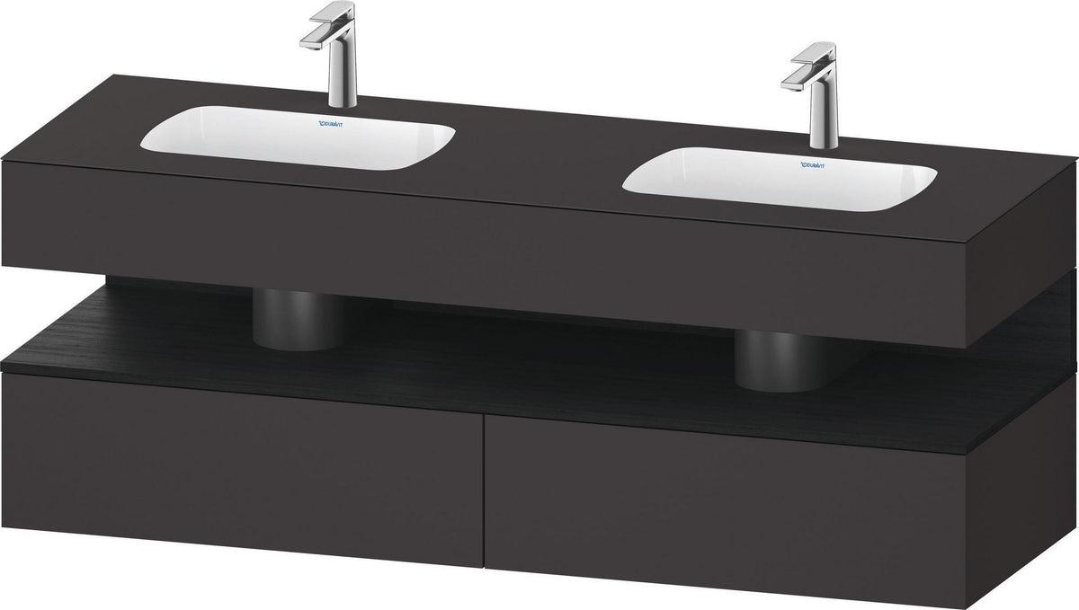 DURAVIT Qatego Studio F. A. Porsche Waschtischset 1600 mm mit Konsolenwaschtischunterbau, 2 Auszüge
