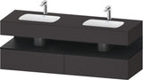 DURAVIT Qatego Studio F. A. Porsche Waschtischset 1600 mm mit Konsolenwaschtischunterbau, 2 Auszüge