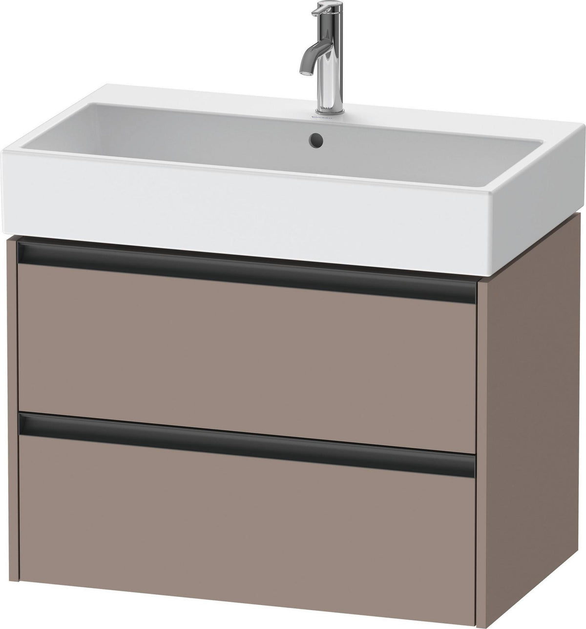 Duravit Ketho.2 Waschtischunterbau 784 mm wandhängend betongrau matt mit 2 Schubkästen
