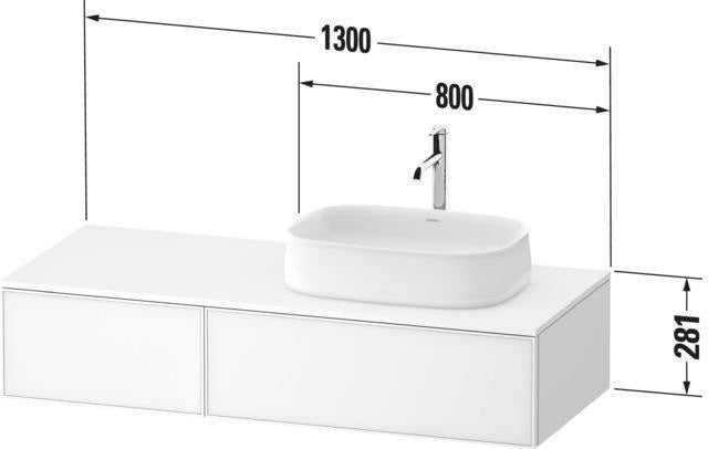 DURAVIT Zencha Konsolenwaschtischunterbau 1300 mm Eiche Anthrazit mit 2 Auszügen