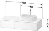 DURAVIT Zencha Konsolenwaschtischunterbau 1300 mm Eiche Anthrazit mit 2 Auszügen