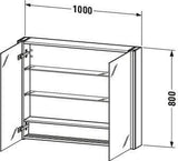 DURAVIT XSquare Spiegelschrank 1000 mm mit LED-Beleuchtung, 2 Türen, Soft-Close