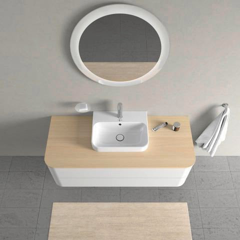 DURAVIT Happy D.2+ Konsolenwaschtischunterbau 1300 mm taupe supermatt mit Tip-On Technik und LED-Innenbeleuchtung
