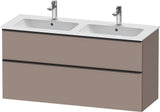 Duravit D-Neo Waschtischunterbau 1280 mm betongrau matt – wandhängend, 1 Auszug, Bronze Griff